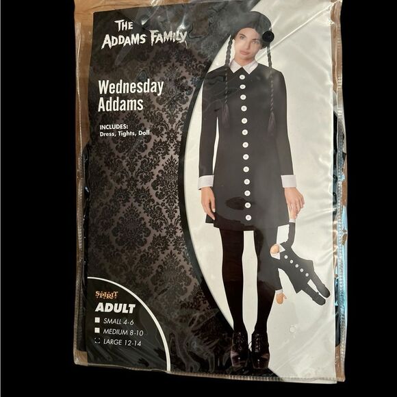 Wednesday Addams Family Halloween Costume Adult Size Large  12/14 NIP - Picture 4 of 5